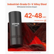 VEVOR Drive Impact Socket Set 1/2" 26 Piece Deep Sockets Set Metric 11mm -36mm