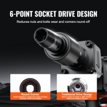 VEVOR Impact Sockets Set 29pcs 6-Point 3/8in Drive Bit Ratchet Tool Kit Case