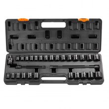 VEVOR Impact Sockets Set 29pcs 6-Point 3/8in Drive Bit Ratchet Tool Kit Case