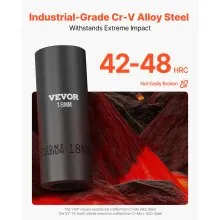VEVOR Drive Impact Socket Set 1/2" - 65PCS Deep & Standard Socket Set SAE 3/8" to 1-1/4" and Metric 10-24mm, 6 Point CR-V & Cr-Mo Alloy Steel for Auto Repair - Easy-to-Read Size Markings, Storage Case