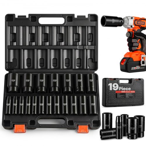 Löökpadrunite komplekt 1/2", pikad, 19-osa, Cr-V