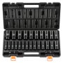 VEVOR Impact Socket Set, 1/2" Drive, 26-Piece Impact Sockets, 6-Point Sockets, Metric 10-30 mm, 32-36 mm, Easy to Identify, with a Sturdy Storage Case, Cr-V Alloy Steel Structure, for Vehicles Repair