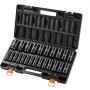 VEVOR Impact Socket Set, 1/2" Drive, 26-Piece Impact Sockets, 6-Point Sockets, Metric 10-30 mm, 32-36 mm, Easy to Identify, with a Sturdy Storage Case, Cr-V Alloy Steel Structure, for Vehicles Repair