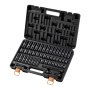 VEVOR Impact Socket Set, 3/8" Drive, 48-Piece Socket Set, 6-Point Sockets, SAE 5/16"-3/4" and Metric 8-19 mm, 21-22 mm, Easy to Identify, Cr-V Alloy Steel, Extension Bar, Adapter and Storage Case