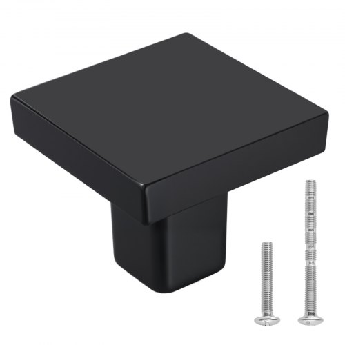 VEVOR Cabinet Knobs 10 Pack 1.18 Inch Black Zinc Alloy Drawer Pulls & Door Handles Square Kitchen Solid Knobs Dresser Handles Cupboard Hardware with VEVOR Cabinet Knobs 10 Pack 1.18 Inch Black Zinc Alloy Drawer Pulls & Door Handles Square Kitchen Solid Knobs Dresser Handles Cupboard Hardware with