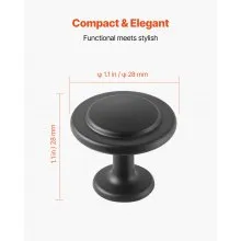 VEVOR Cabinet Knobs Drawer Kitchen Pulls 30 Pack 31 mm Mushroom Knob Zinc Alloy