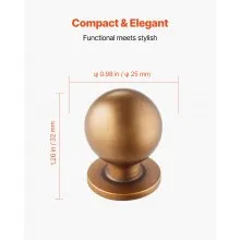 VEVOR Cabinet Knobs Drawer Kitchen Pulls 12 Pack 25 mm Round Handle Zinc Alloy