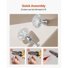 VEVOR Cabinet Knobs Drawer Kitchen Pulls 12 Pack 31 mm Diamond Handle Acrylic