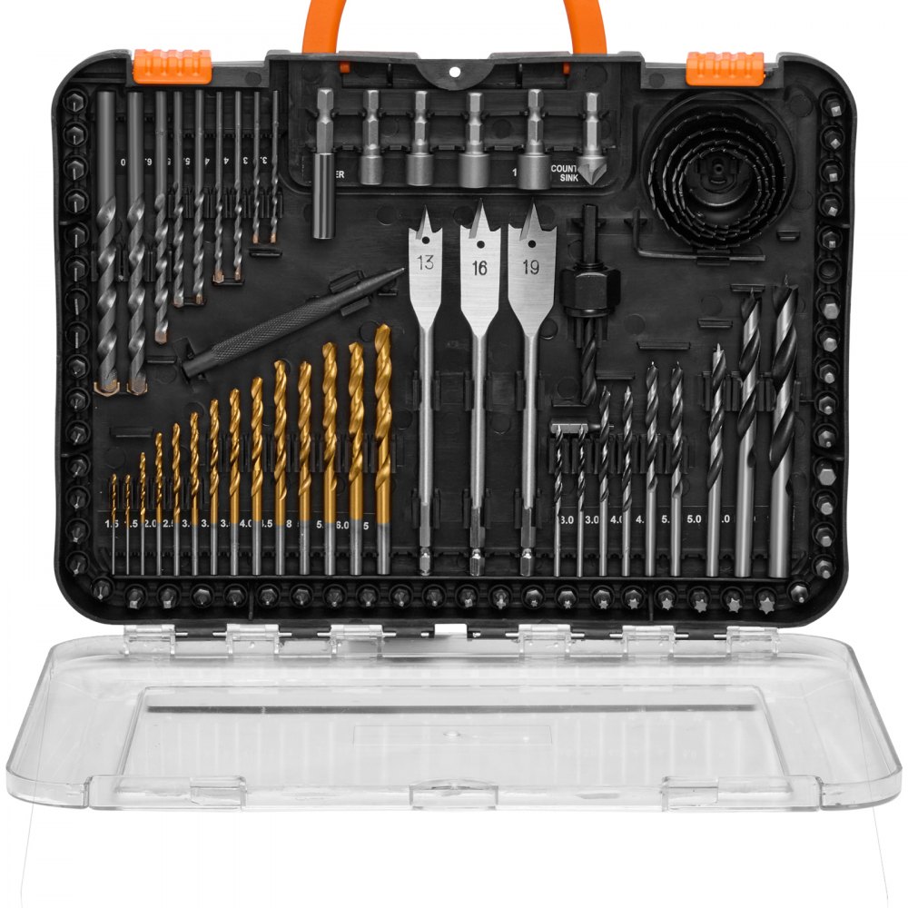 VEVOR Drill Bit Set, 100 Pieces Drill and Driver Bit Set, Screwdriver Bit Set Suitable for Wood Metal Cement Drilling and Screw Driving, Drill Bit Sets Combo Kit Assorted in Organized Carrying Case
