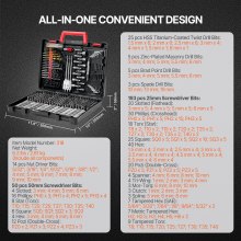 VEVOR Drill Bit Set 318PCS Screwdriver Bit Set with Carrying Case Multi-purpose