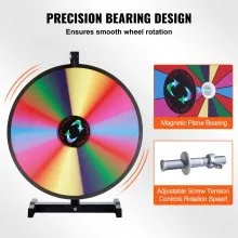VEVOR 18 inch Spinning Prize Wheel, 14 Slots Tabletop Spinner, Heavy Duty Roulette Wheel with a Dry Erase and 2 Markers, Win Fortune Spin Games in Party Pub Trade Show Carnival