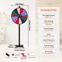 VEVOR 24 inch Spinning Prize Wheel, 14 Slots Spinning Wheel, Roulette Wheel with a Dry Erase and 2 Markers, Tabletop or Floor Standing Win Fortune Spin Games in Party Pub Trade Show Carnival