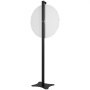 VEVOR spinning prize wheel on a tall black stand with a sturdy base. simple and minimalistic design.