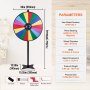 VEVOR 36 inch Spinning Prize Wheel, 18 Slots Spinning Wheel, Roulette Wheel with a Dry Erase and 2 Markers, Tabletop or Floor Standing Win Fortune Spin Games in Party Pub Trade Show Carnival