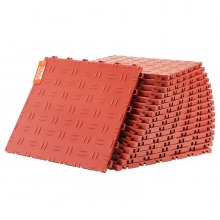 VEVOR Garage Tiles Interlocking, 12 x 12 x 0.53 inch 25 Pack Garage Floor Covering Tiles, Non-Slip Double-Sided Texture Garage Flooring Tiles, for Garages, Basements, Repair Shops, Red