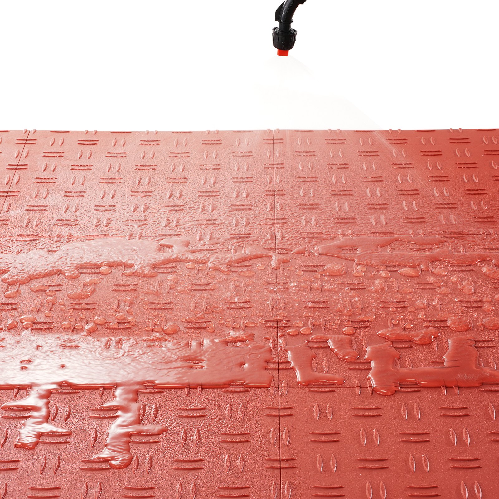 VEVOR Garage Tiles Interlocking, 12 x 12 x 0.53 inch 25 Pack Garage Floor Covering Tiles, Non-Slip Double-Sided Texture Garage Flooring Tiles, for Garages, Basements, Repair Shops, Red