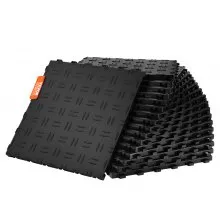 VEVOR Garage Tiles Interlocking, 12 x 12 x 0.53 inch 25 Pack Garage Floor Covering Tiles, Non-Slip Double-Sided Texture Garage Flooring Tiles, for Garages, Basements, Repair Shops, Black