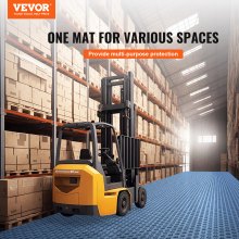 VEVOR Garage Tiles Interlocking, 12 x 12 x 0.53 inch 25 Pack Garage Floor Covering Tiles, Non-Slip Double-Sided Texture Garage Flooring Tiles, for Garages, Basements, Repair Shops, Blue