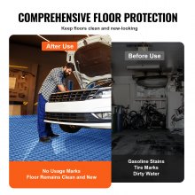 VEVOR Garage Tiles Interlocking, 12 x 12 x 0.53 inch 25 Pack Garage Floor Covering Tiles, Non-Slip Double-Sided Texture Garage Flooring Tiles, for Garages, Basements, Repair Shops, Blue