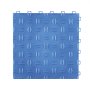 blue VEVOR garage tiles with diamond tread pattern and easy interlocking tabs.
