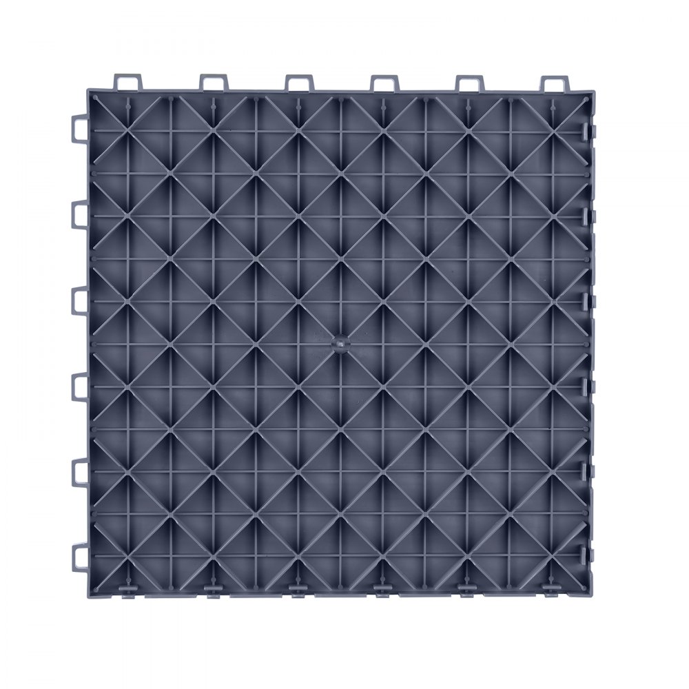 gray interlocking VEVOR garage tile with lattice grid design and durable construction for flooring.