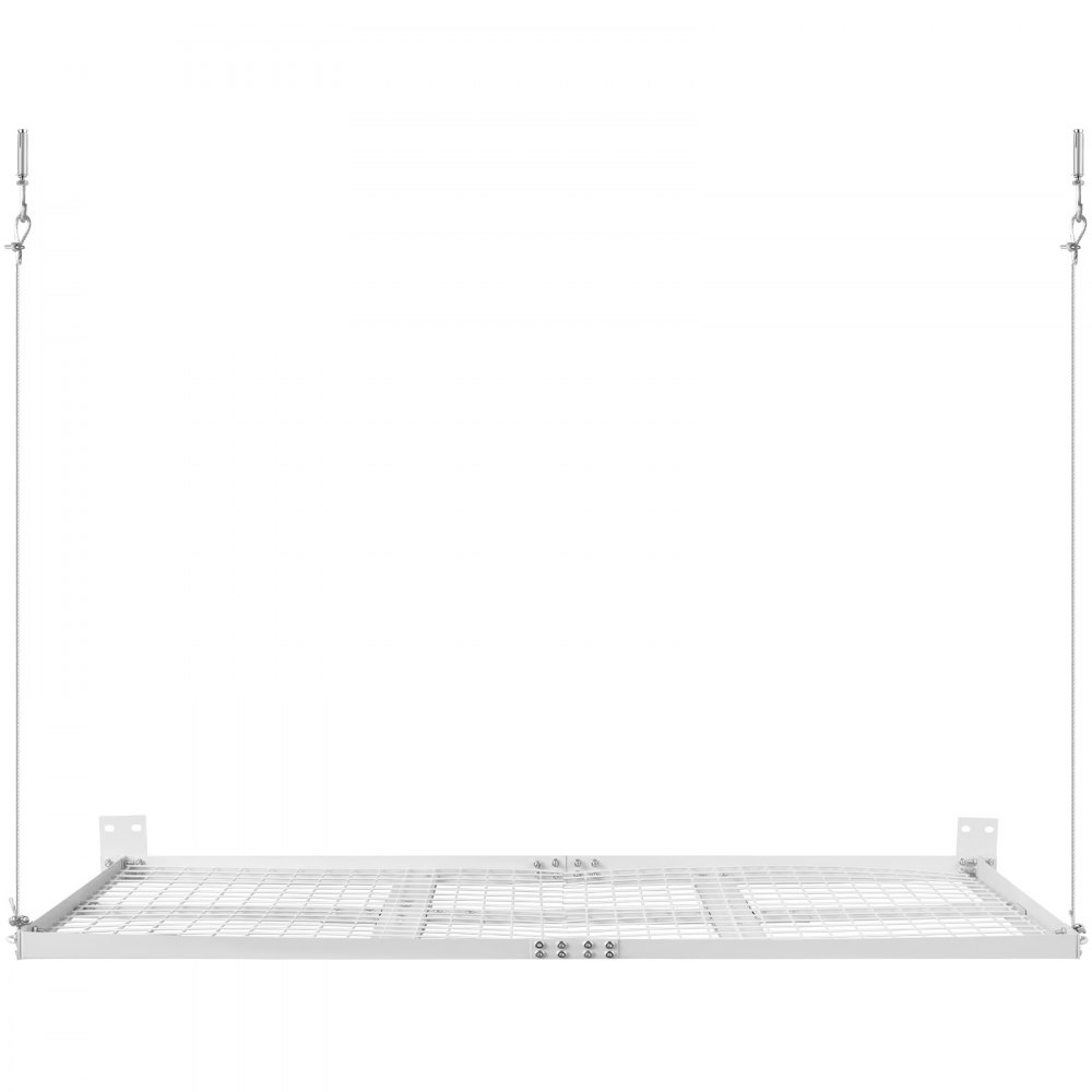 Vevor Storage Shelves Garage 500 Lbs Wall Mount 2' X 4' Shelf 4 Ropes White