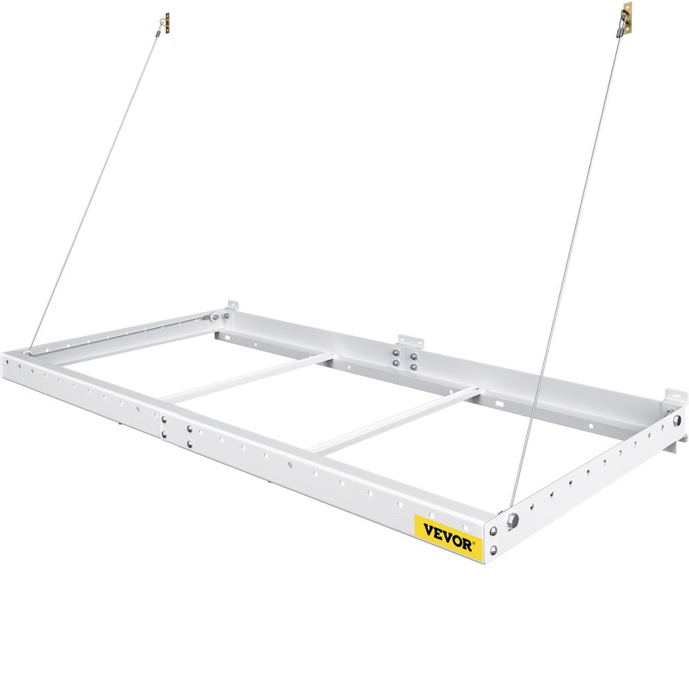 VEVOR - Estantería de pared para garaje de 2 x 4 pies, estantería de acero montada en la pared, estante de almacenamiento superior para garaje, estantes flotantes con capacidad de peso de 220 libras, estante de pared de acero resistente para garaje, color blanco