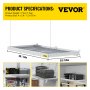 VEVOR - Estantería de pared para garaje de 2 x 4 pies, estantería de acero montada en la pared, estante de almacenamiento superior para garaje, estantes flotantes con capacidad de peso de 220 libras, estante de pared de acero resistente para garaje, color blanco