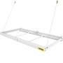 VEVOR Upgrade Garage Wall Shelf 2 x 4 ft Garage Shelving Wall Mounted Steel Shelf, Garage Overheads Storage Rack, 220 LBS Weight Capacity Floating Shelves, Heavy Duty Steel Wall Shelf for Garage White