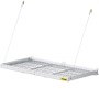VEVOR Upgrade Garage Wall Shelf 2 x 4 ft Garage Shelving Wall Mounted Steel Shelf, Garage Overheads Storage Rack, 220 LBS Weight Capacity Floating Shelves, Heavy Duty Steel Wall Shelf for Garage White