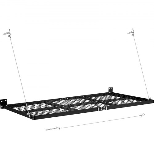 Vevor Garage Wall Shelf Garage Shelving Wall Mounted 2 X 4 Ft Steel Shelf Black