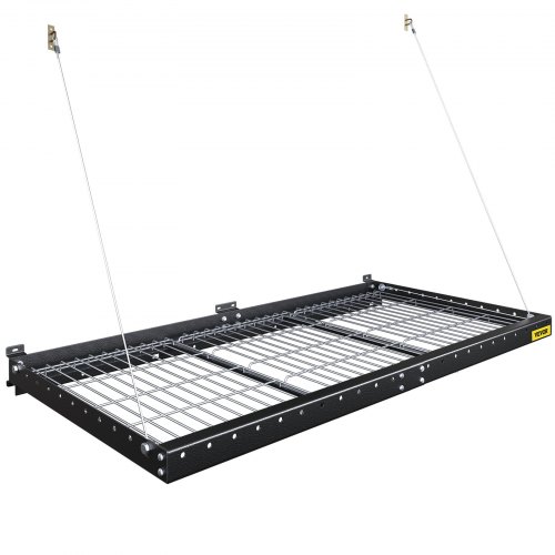 VEVOR Garage Wall Shelf 2 x 4 ft Garage Shelving Wall Mounted Steel Shelf, Garage Overheads Storage Rack, 500 LBS Weight Capacity Floating Shelves, Heavy Duty Steel wall shelf for Garage Black