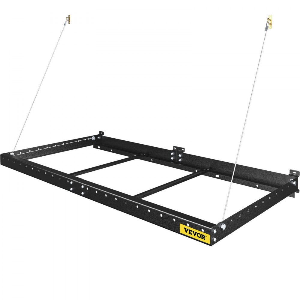 VEVOR Garage Wall Shelf 2 x 4 ft Garage Shelving Wall Mounted Steel Shelf, Garage Overheads Storage Rack, 500 LBS Weight Capacity Floating Shelves, Heavy Duty Steel wall shelf for Garage Black