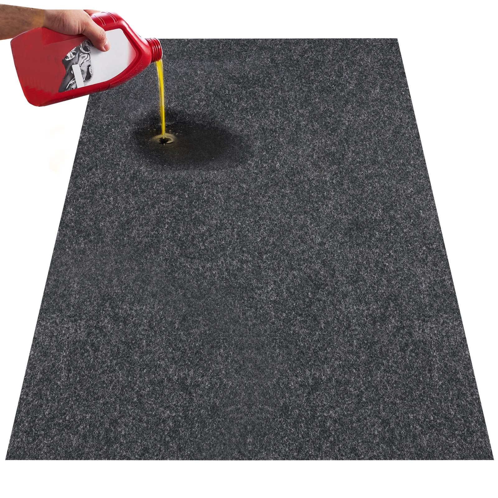 VEVOR Garage Floor Mat, 7.4'x17' Waterproof Protection from Water,Snow, Rain,Mud and Oil for Cars, Non-slip Heavy Duty Containment Mat with TPE Anti-Leak Backing & Easy to Clean & Cuttable
