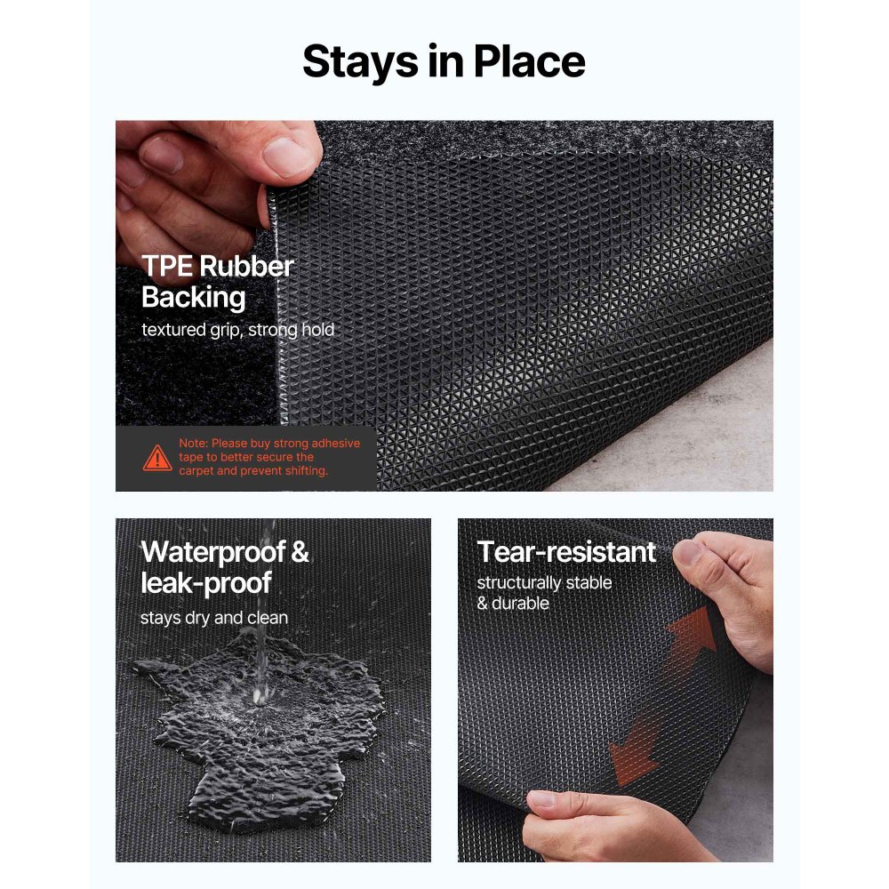 VEVOR Garage Floor Mat, 2.28 x 6.1 M Waterproof Protection from Water,Snow, Rain,Mud and Oil for Cars, Non-slip Heavy Duty Containment Mat with TPE Anti-Leak Backing & Easy to Clean & Cuttable