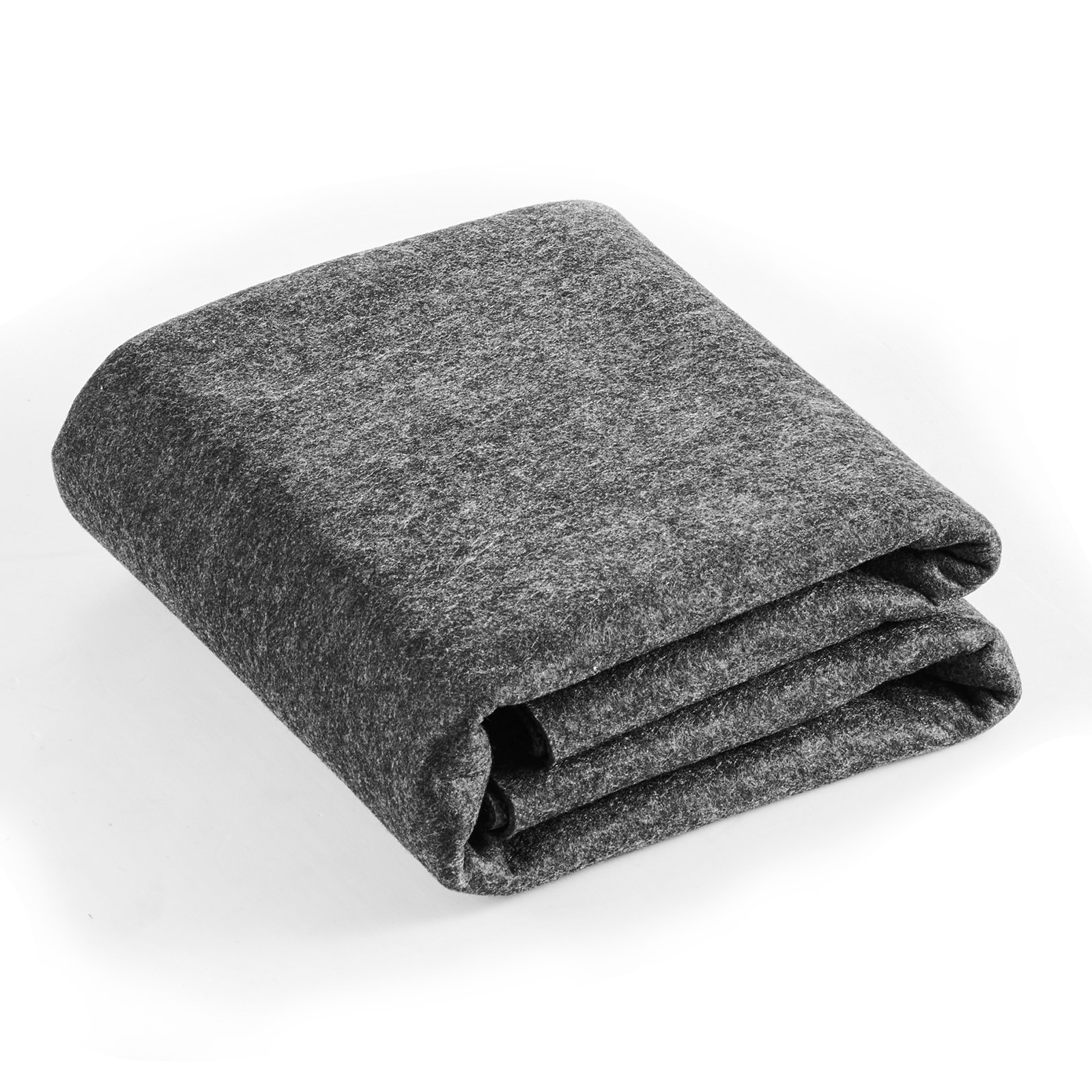 folded gray VEVOR garage floor mat on a white background.