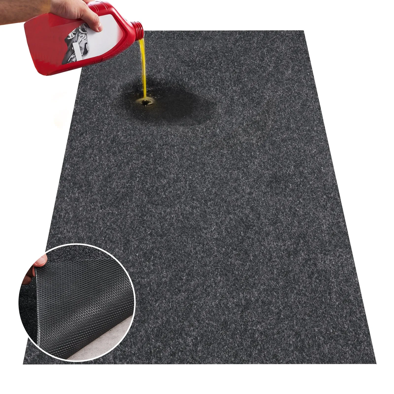 VEVOR Garage Floor Mat, 8'10"x22' Waterproof Protection from Water,Snow, Rain,Mud and Oil for Cars, Non-slip Heavy Duty Containment Mat with TPE Anti-Leak Backing & Easy to Clean & Cuttable