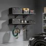 VEVOR 2-Tier Heavy Duty Wall Garage Shelving, 50 x 122 cm Steel Wall Mounted Shelving Unit, 500 x 1219 mm Per Shelf Floating Storage Metal Rack for Garage with 254 kg Total Weight Capacity, Black