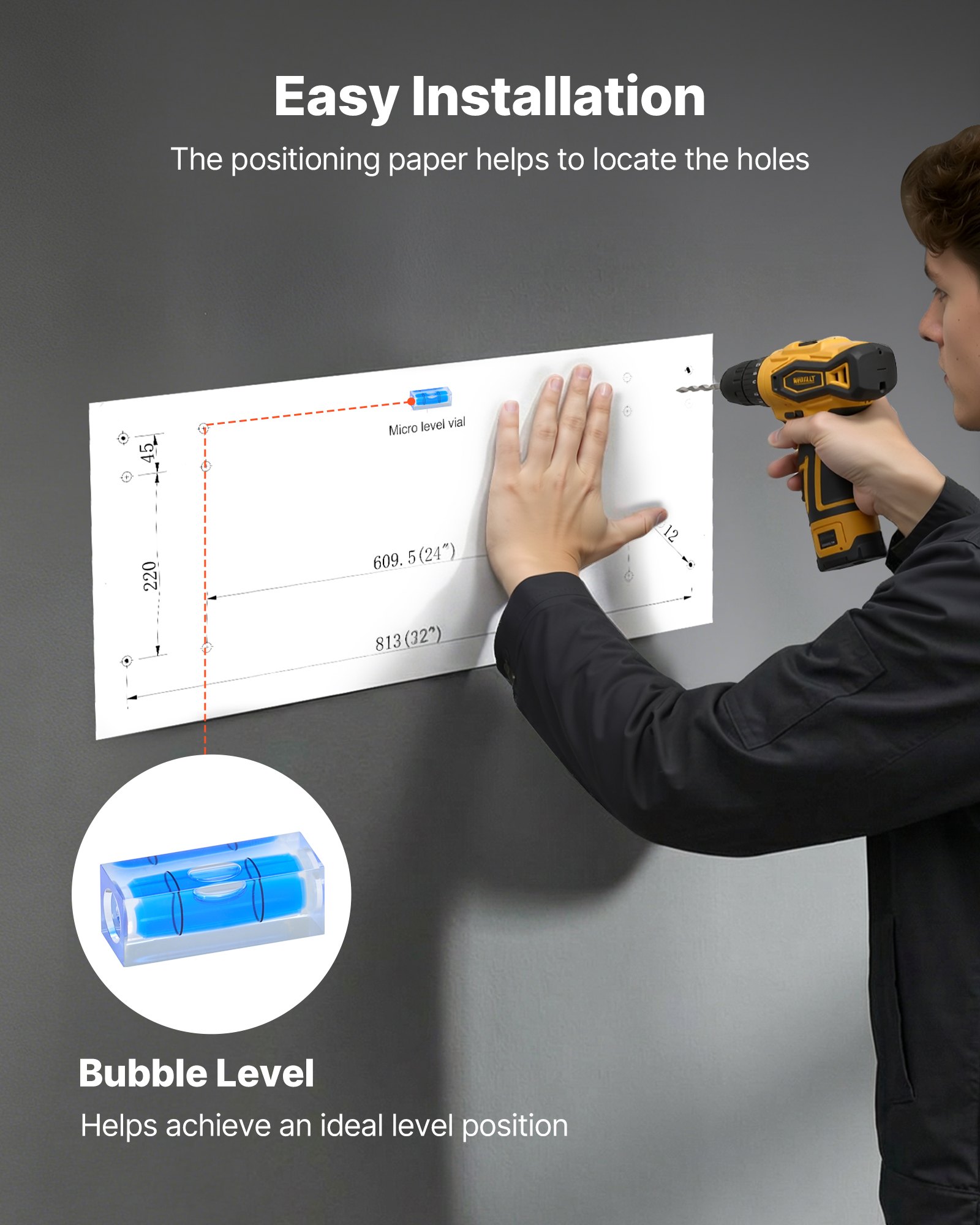 VEVOR 2-Tier Heavy Duty Wall Garage Shelving, 2 x 4 ft Steel Wall Mounted Shelving Unit with Hooks, 24 x 48 Inch Per Shelf Floating Storage Metal Rack for Garage, 520 lbs Total Weight Capacity, Black