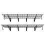 VEVOR 2-Tier Heavy Duty Wall Garage Shelving, 8 Pack 305 x 914 mm Steel Wall Mounted Shelving Unit with Hooks, 610 x 1828 mm Per Shelf Floating Storage Metal Rack, 454 kg Total Weight Capacity, Black