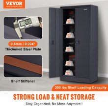 Armário de armazenamento de metal VEVOR com 4 prateleiras ajustáveis e 200 lbs com trava por prateleira