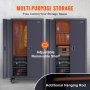 VEVOR Rolling Metal Storage Cabinet w/ 4 Adjustable Shelves & Lockable Door