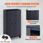 VEVOR Rolling Metal Storage Cabinet w/ 4 Adjustable Shelves & Lockable Door