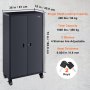 VEVOR Rolling Metal Storage Cabinet w/ 4 Adjustable Shelves & Lockable Door