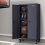 VEVOR Rolling Metal Storage Cabinet w/ 4 Adjustable Shelves & Lockable Door