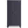 VEVOR Rolling Metal Storage Cabinet w/ 4 Adjustable Shelves & Lockable Door