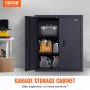 VEVOR Metal Storage Cabinet w/ 2 Adjustable Shelves & Lockable 200lbs per Shelf