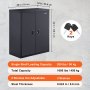 VEVOR Metal Storage Cabinet w/ 2 Adjustable Shelves & Lockable 200lbs per Shelf