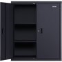 VEVOR Metal Storage Cabinet w/ 2 Adjustable Shelves & Lockable 200lbs per Shelf