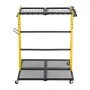 VEVOR Garden Tool Organizer with Wheels, Large Metal Garage Storage Rack, for Rakes/Shovels/Brooms/Long Farming Tools, Yard Utility Holder for Shed/Outdoor/Lawn Organization, Heavy-Duty Steel, Black